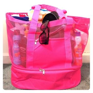 NEW Large pink beach bag with cooler